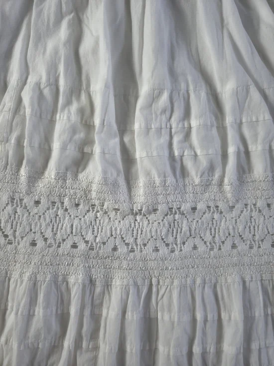 Vintage St John’s Bay White Lace Midi Skirt Cotton Boho Size M Elastic - Picture 9 of 10
